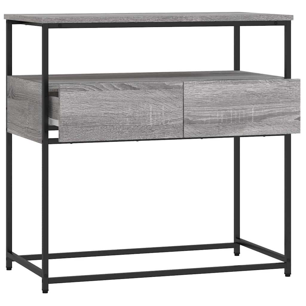 konsolbord 75x40x75 cm konstrueret træ grå sonoma-eg