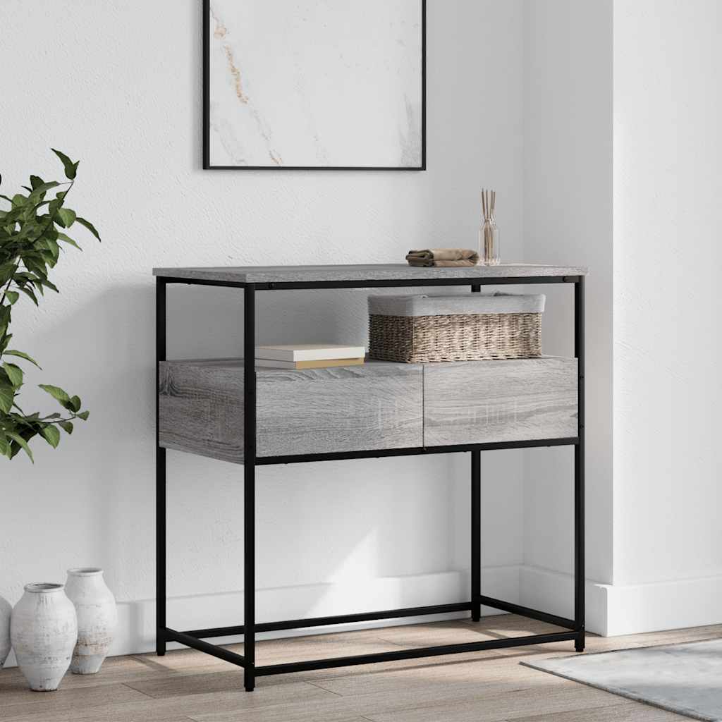 konsolbord 75x40x75 cm konstrueret træ grå sonoma-eg