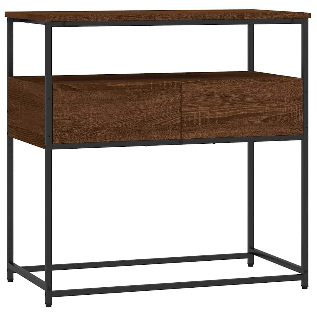 konsolbord 75x40x75 cm konstrueret træ brun egetræsfarve