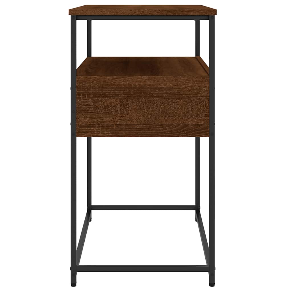 konsolbord 75x40x75 cm konstrueret træ brun egetræsfarve