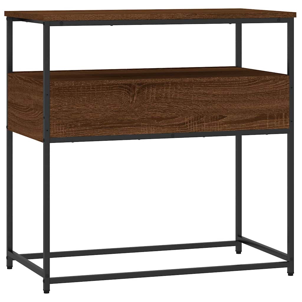 konsolbord 75x40x75 cm konstrueret træ brun egetræsfarve