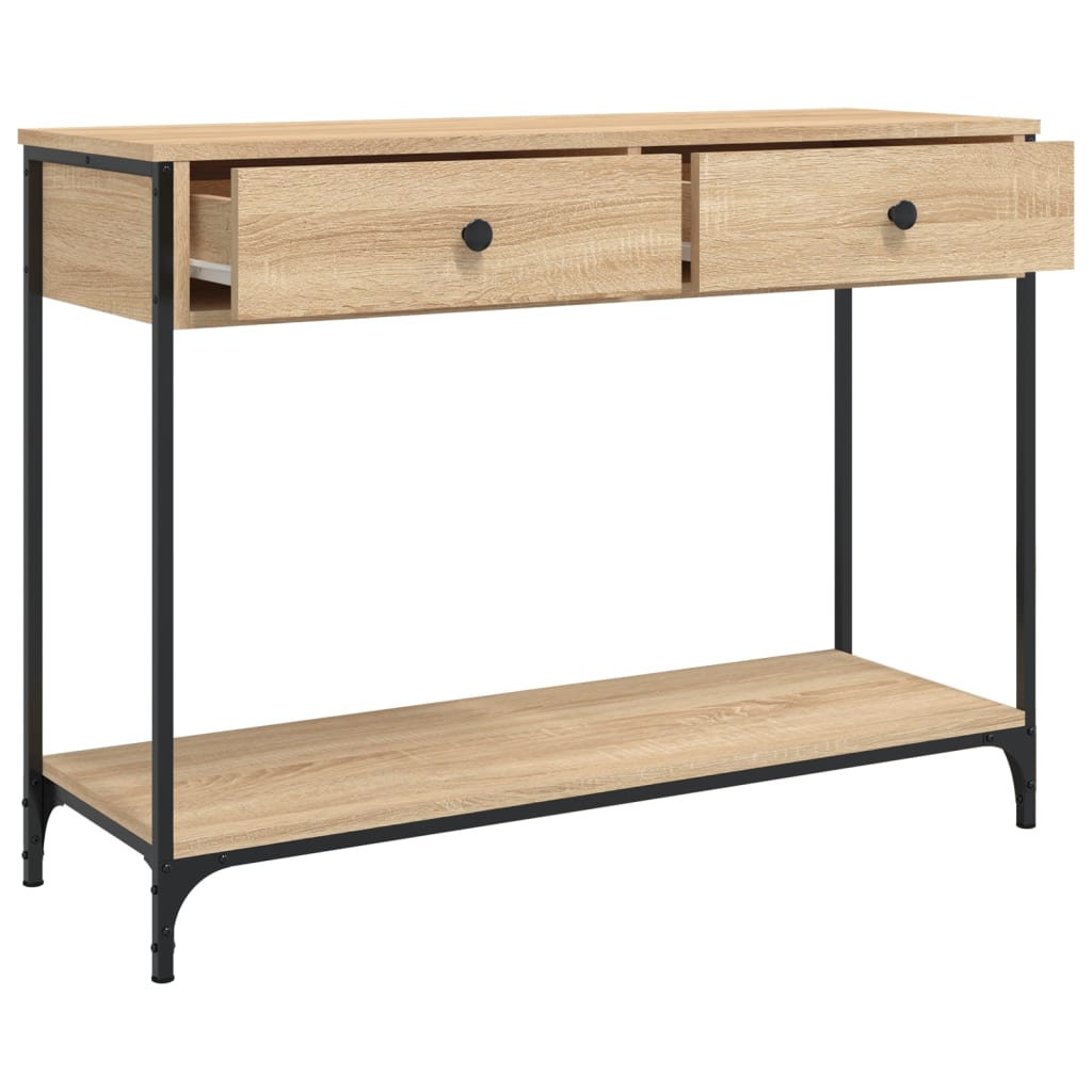 konsolbord 100x34,5x75 cm konstrueret træ sonoma-eg