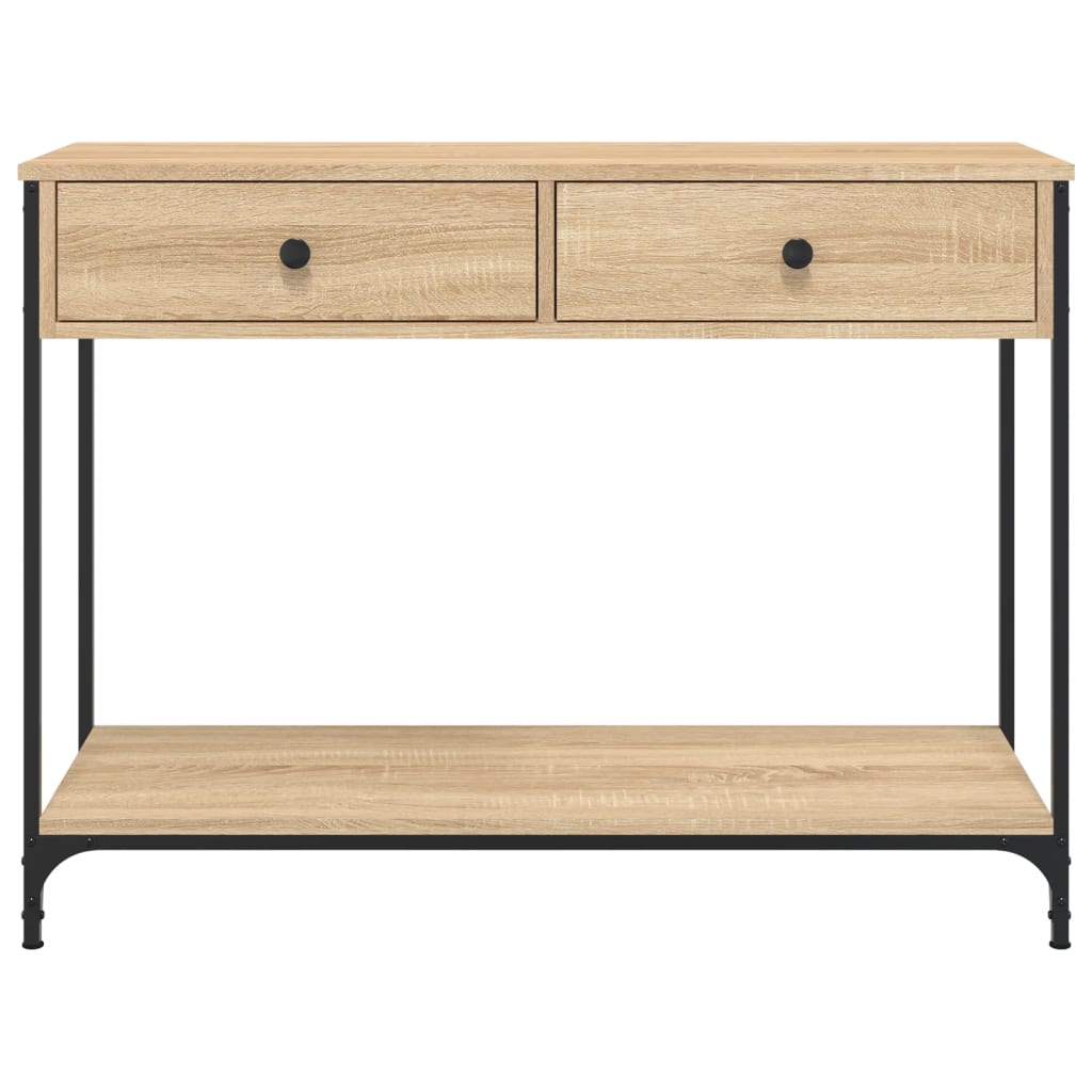 konsolbord 100x34,5x75 cm konstrueret træ sonoma-eg