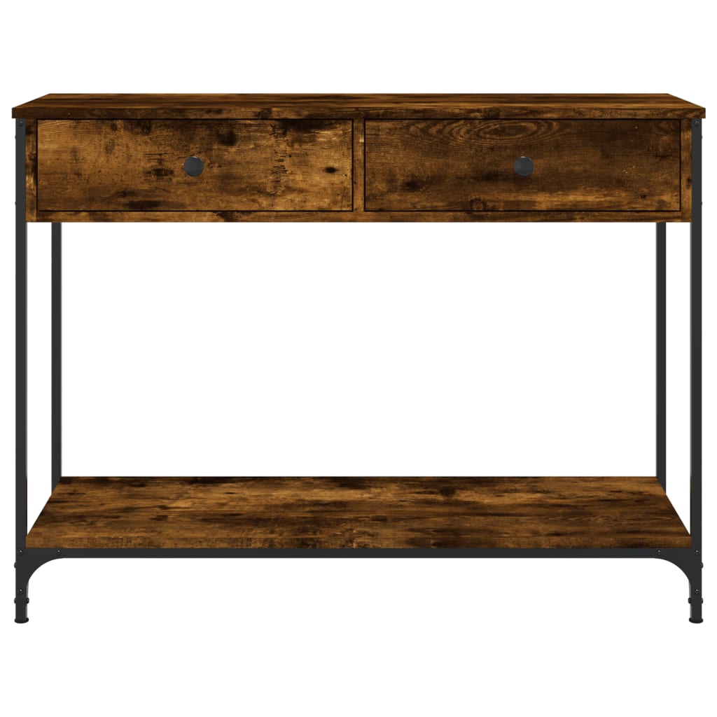 konsolbord 100x34,5x75 cm konstrueret træ røget egetræsfarve