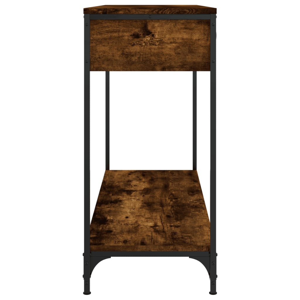 konsolbord 100x34,5x75 cm konstrueret træ røget egetræsfarve