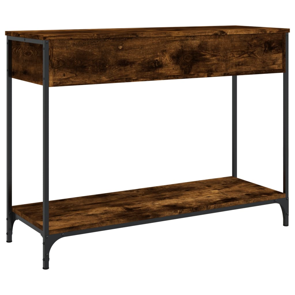 konsolbord 100x34,5x75 cm konstrueret træ røget egetræsfarve