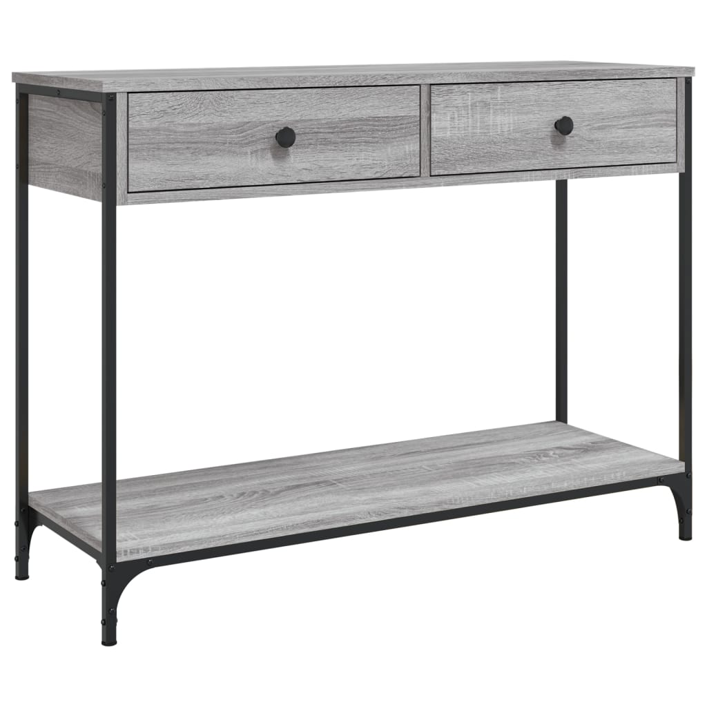 konsolbord 100x34,5x75 cm konstrueret træ grå sonoma-eg