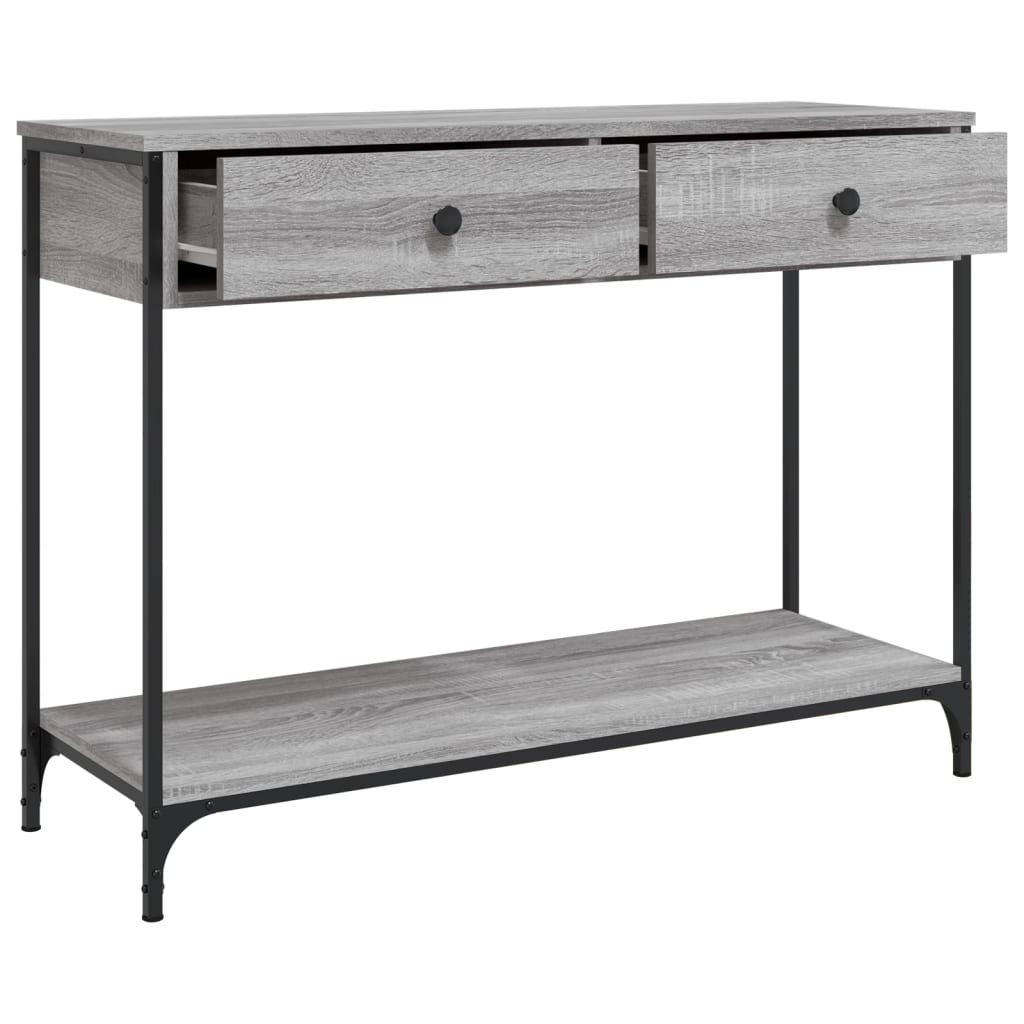 konsolbord 100x34,5x75 cm konstrueret træ grå sonoma-eg