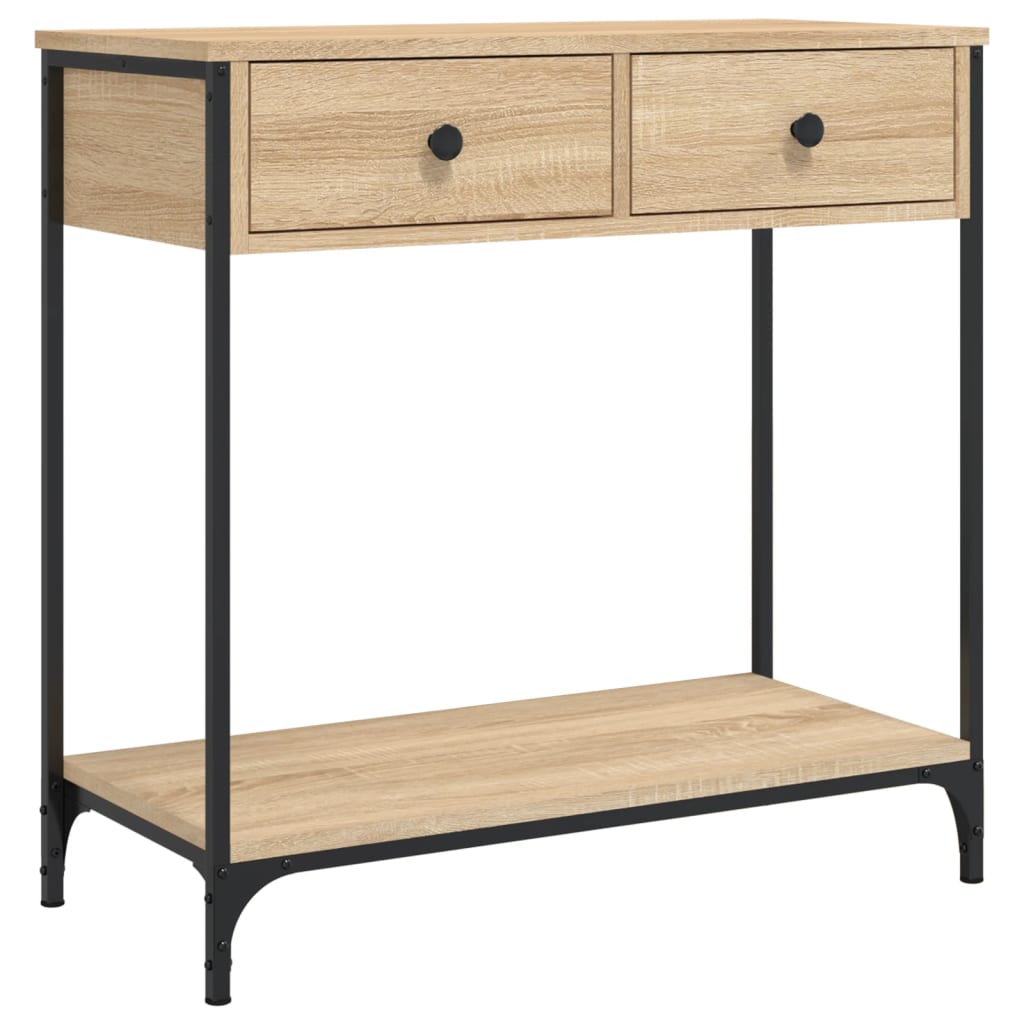 konsolbord 75x34,5x75 cm konstrueret træ sonoma-eg
