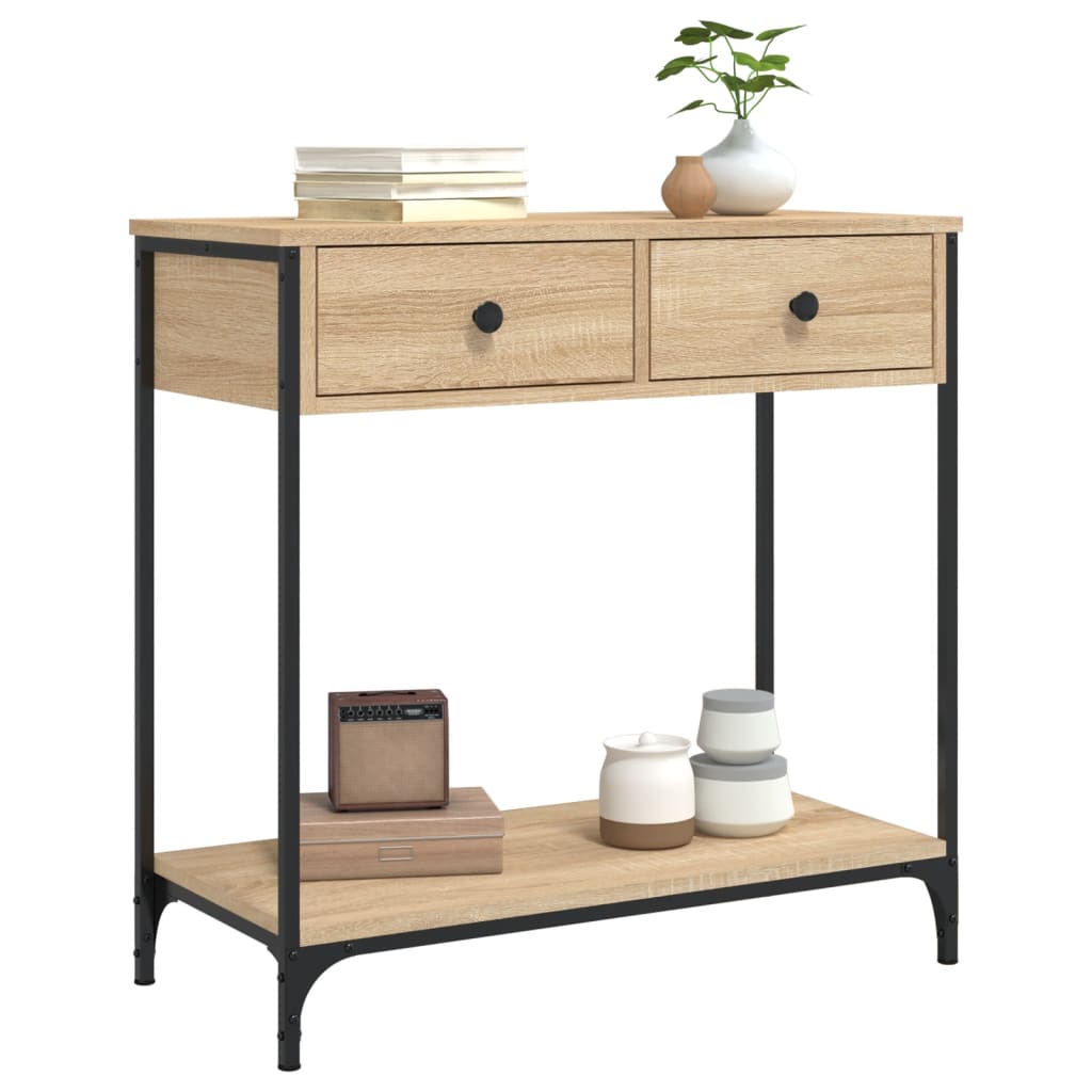 konsolbord 75x34,5x75 cm konstrueret træ sonoma-eg