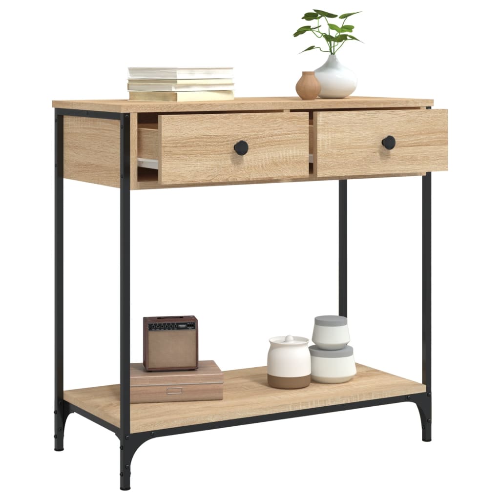 konsolbord 75x34,5x75 cm konstrueret træ sonoma-eg