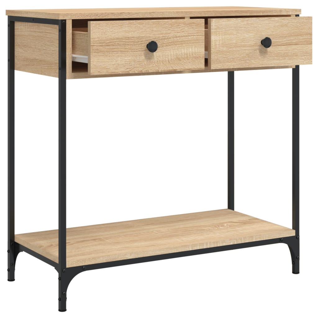 konsolbord 75x34,5x75 cm konstrueret træ sonoma-eg