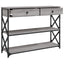 konsolbord 100x28x75 cm konstrueret træ grå sonoma-eg