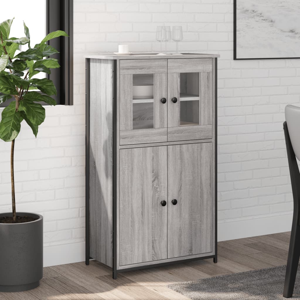 skab 62x32x106,5 cm konstrueret træ grå sonoma-eg