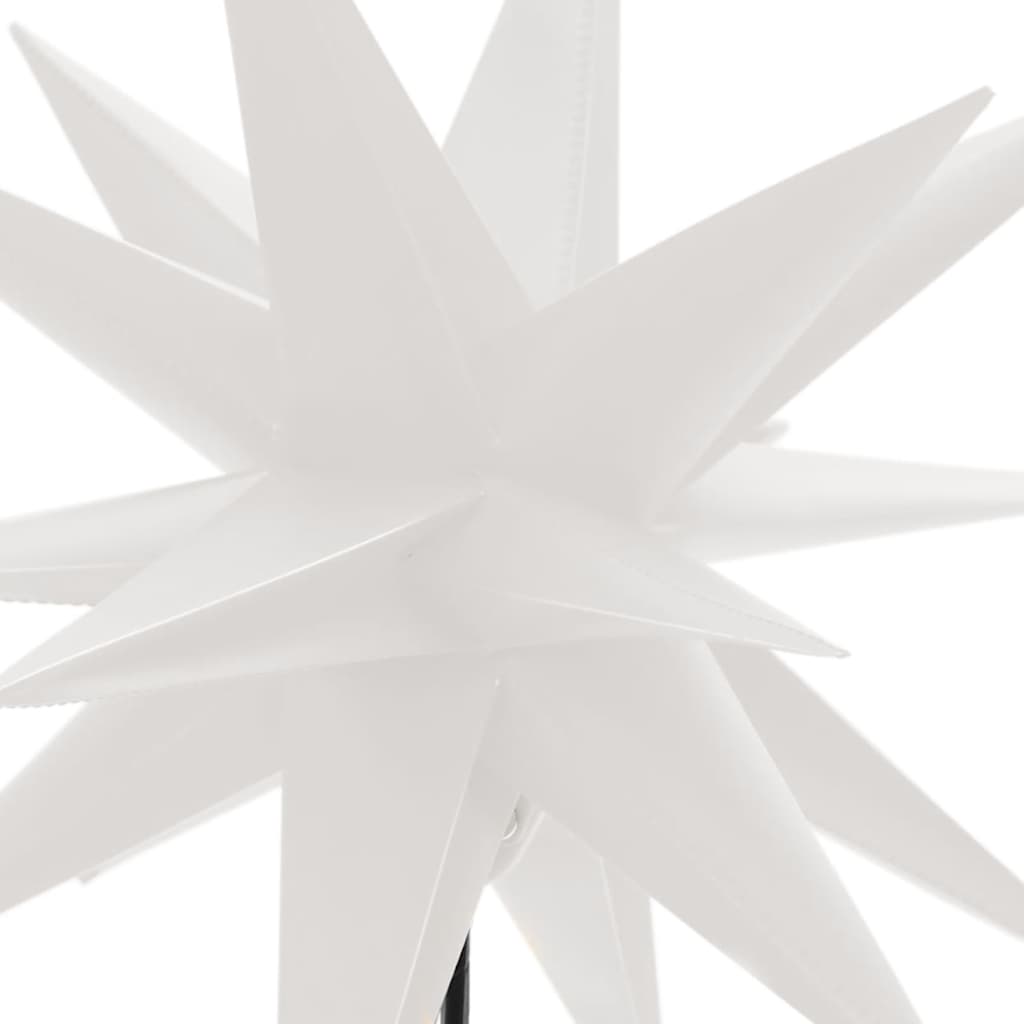 juledekoration med LED-lys og jordspyd foldbar 57 cm hvid