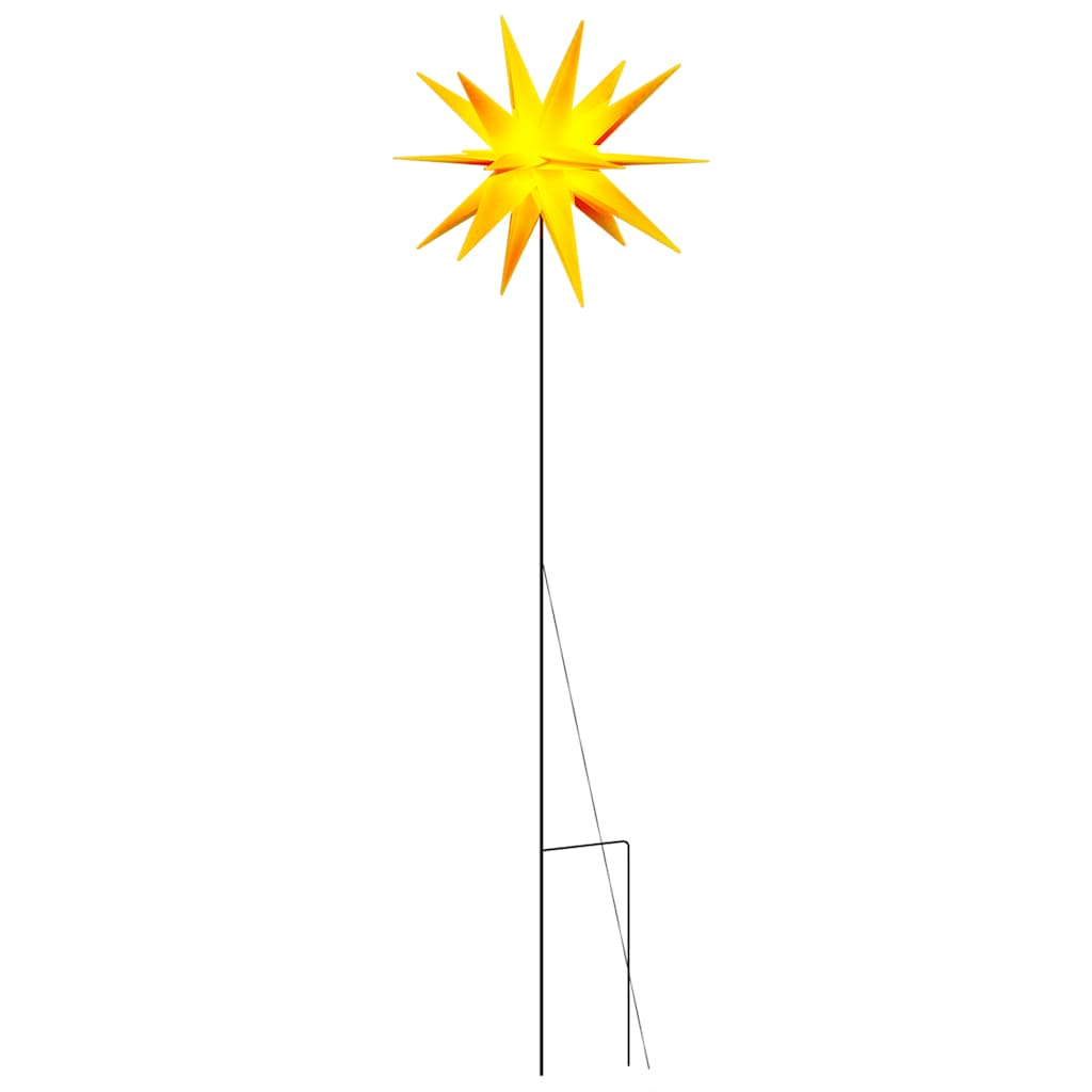 juledekoration med LED-lys og jordspyd foldbar 57 cm gul