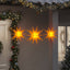 juledekoration med LED-lys 3 stk. foldbar gul