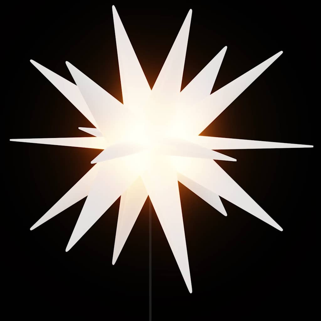 juledekoration m. LED-lys og jordspyd 3 stk. 35 cm foldbar hvid