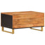sofabord 80x50x40 cm massivt mangotræ brun og sort