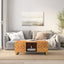 sofabord 100x54x40 cm massivt mangotræ brun og sort