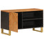 tv-bord 80x31,5x46 cm massivt mangotræ brun og sort