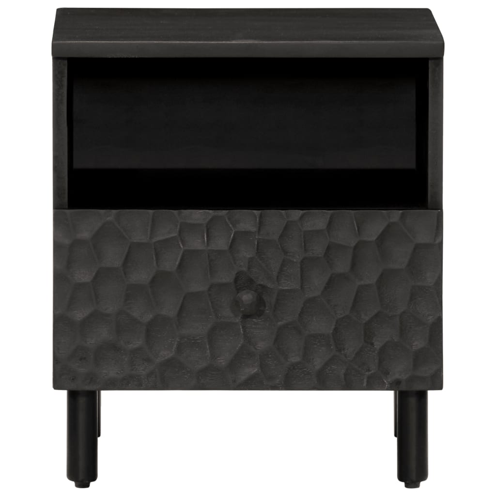 sengeborde 2 stk. 40x33x46 cm massivt mangotræ sort