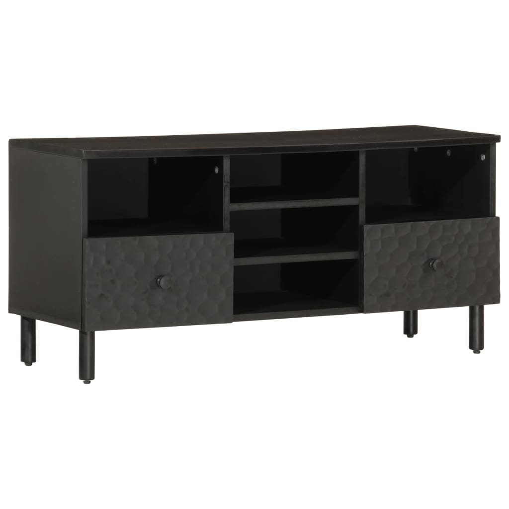 tv-bord 100x33x46 cm massivt mangotræ sort