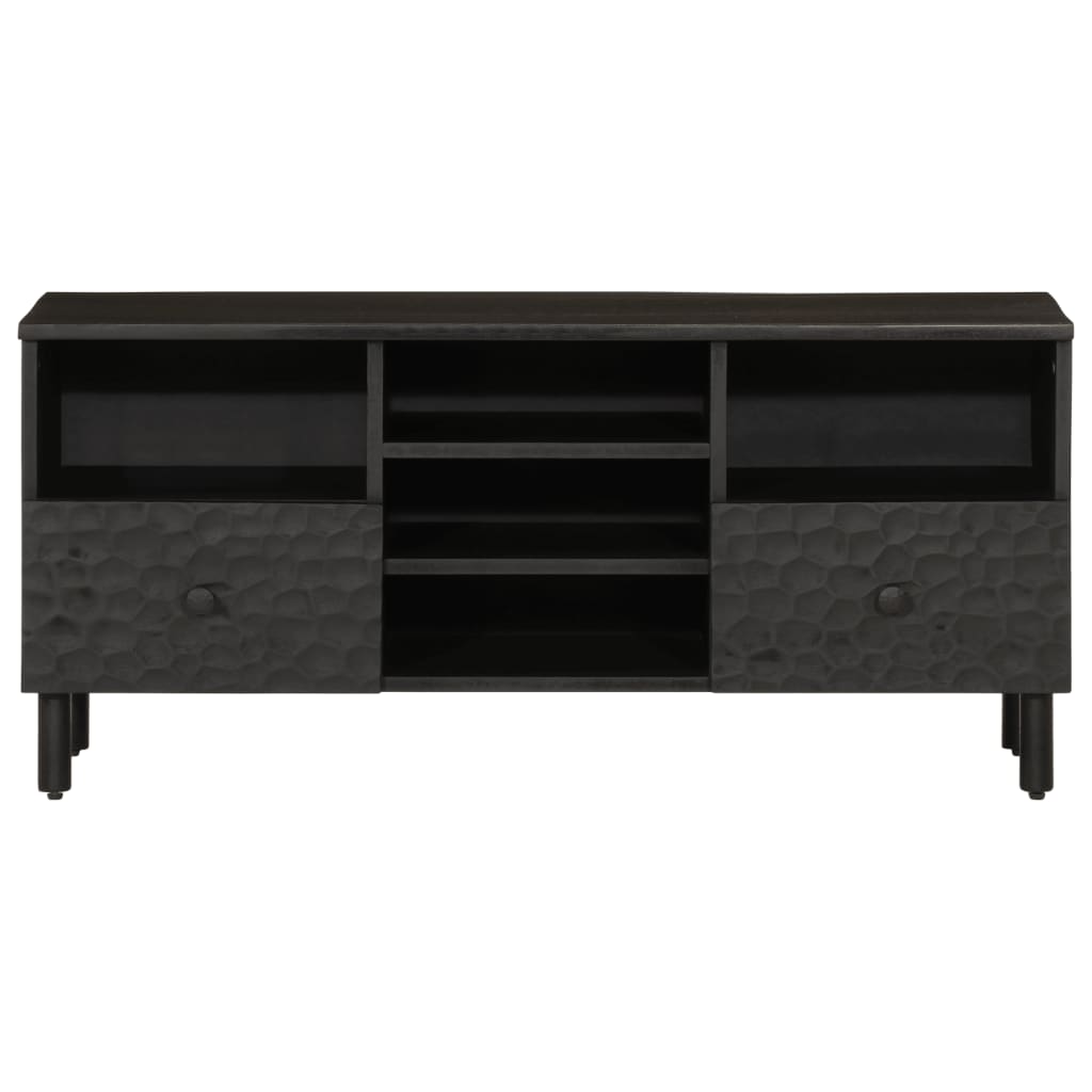 tv-bord 100x33x46 cm massivt mangotræ sort