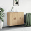 skab 90x34x80 cm konstrueret træ røget egetræsfarve