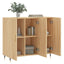 skab 90x34x80 cm konstrueret træ røget egetræsfarve