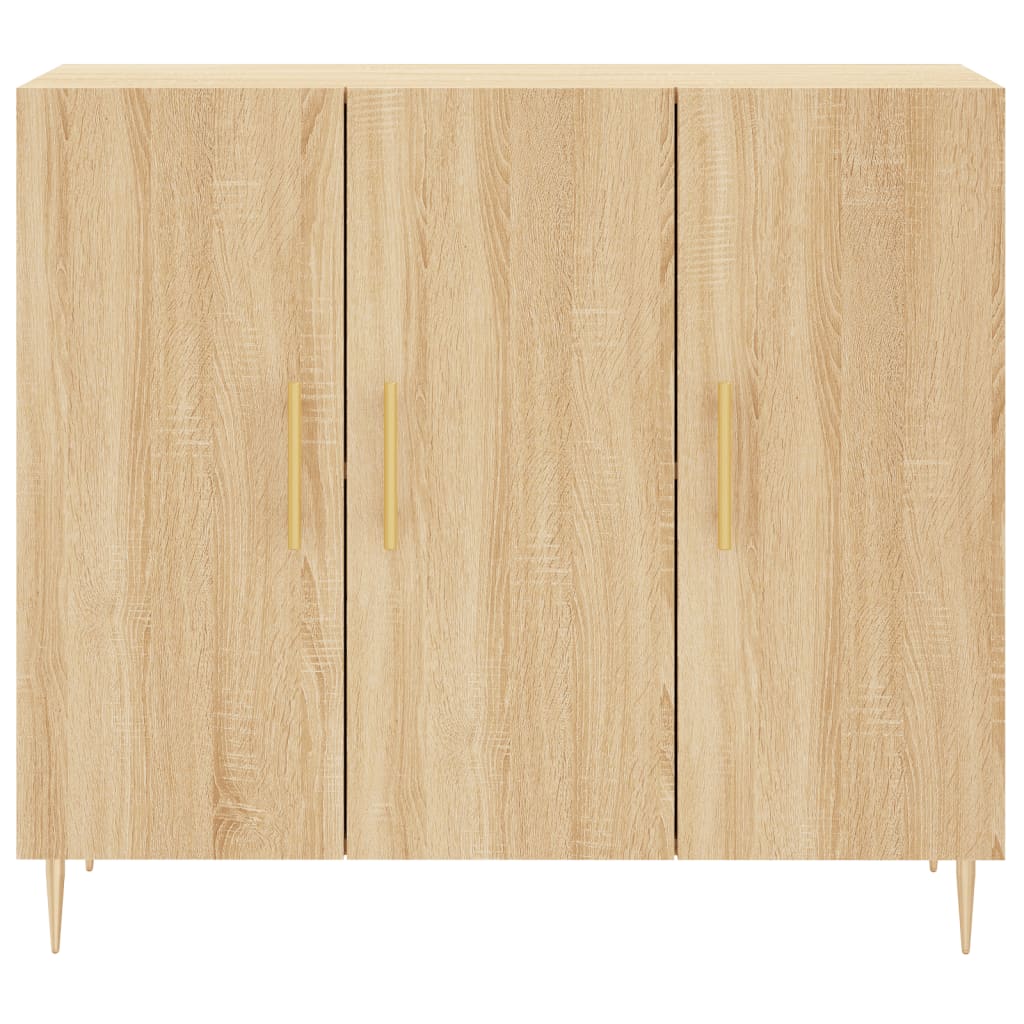 skab 90x34x80 cm konstrueret træ røget egetræsfarve