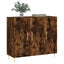 skab 90x34x80 cm konstrueret træ røget egetræsfarve