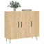 skab 90x34x80 cm konstrueret træ røget egetræsfarve