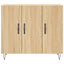skab 90x34x80 cm konstrueret træ røget egetræsfarve
