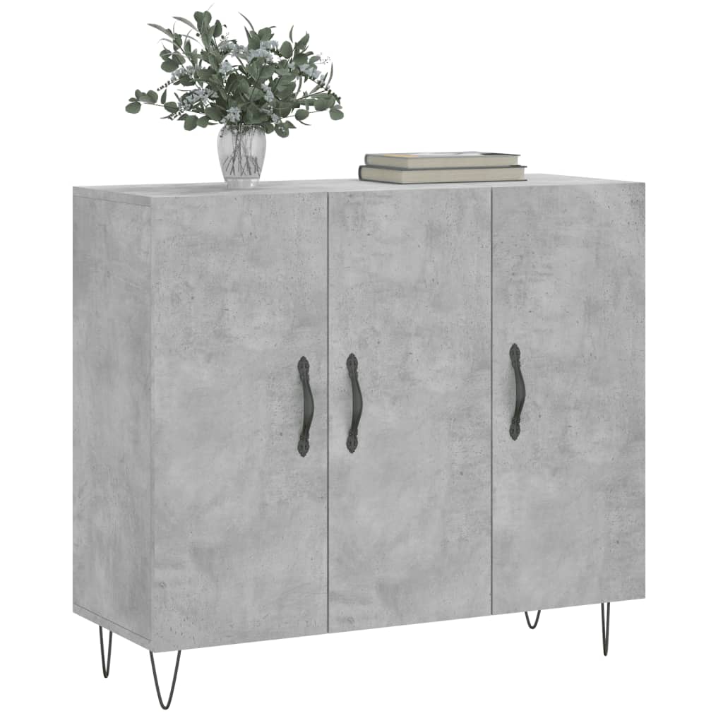 skab 90x34x80 cm konstrueret træ betongrå