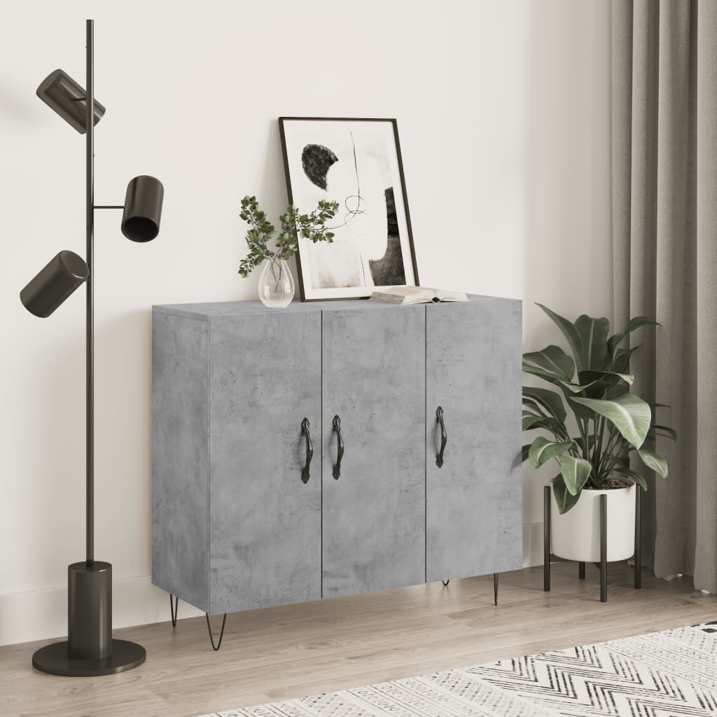 skab 90x34x80 cm konstrueret træ betongrå