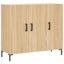 skab 90x34x80 cm konstrueret træ røget egetræsfarve