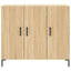 skab 90x34x80 cm konstrueret træ røget egetræsfarve