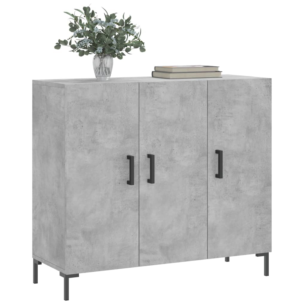 skab 90x34x80 cm konstrueret træ betongrå