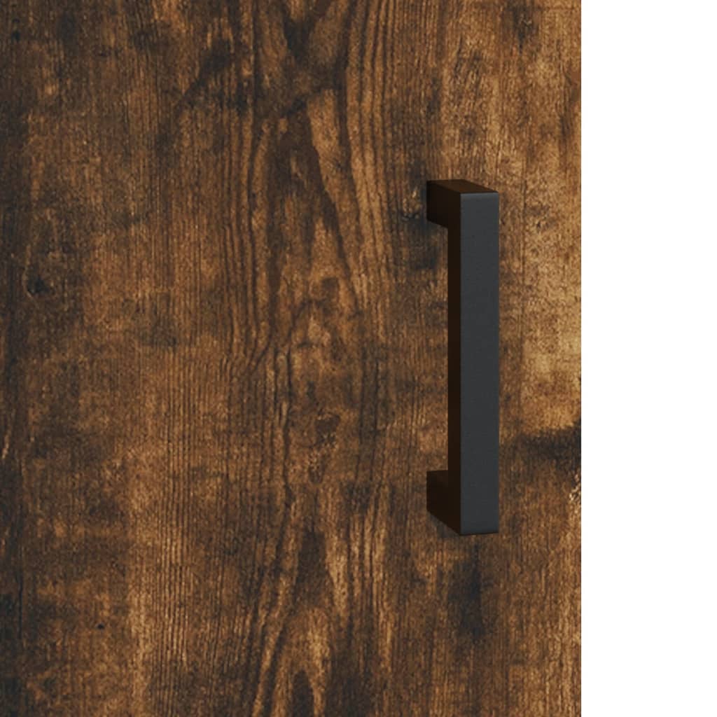 skab 90x34x80 cm konstrueret træ røget egetræsfarve