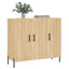skab 90x34x80 cm konstrueret træ røget egetræsfarve