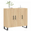 skab 90x34x80 cm konstrueret træ røget egetræsfarve