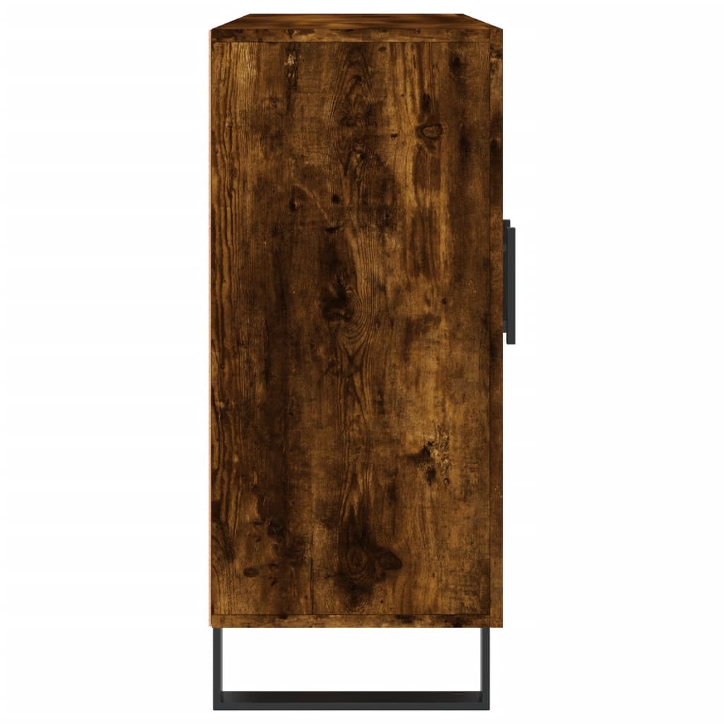 skab 90x34x80 cm konstrueret træ røget egetræsfarve