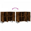 skab 90x34x80 cm konstrueret træ røget egetræsfarve