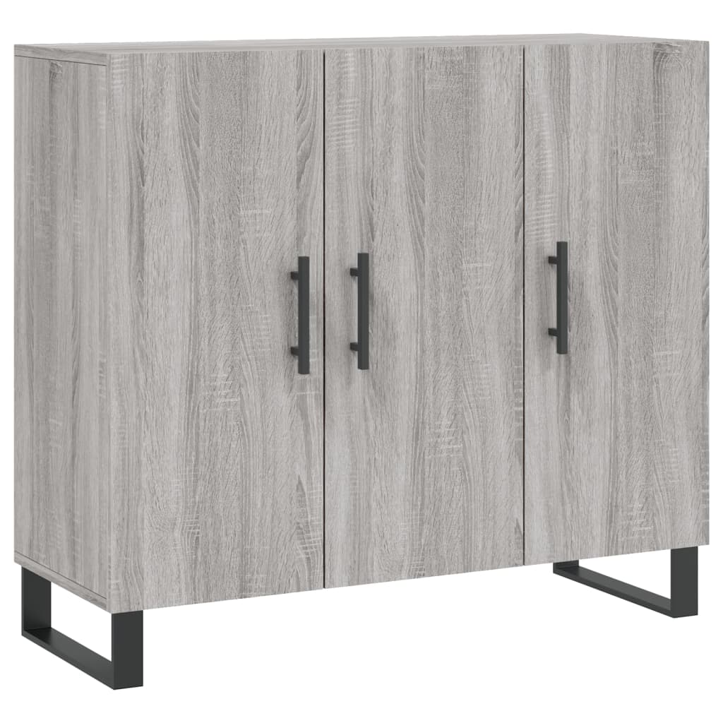 skab 90x34x80 cm konstrueret træ grå sonoma-eg