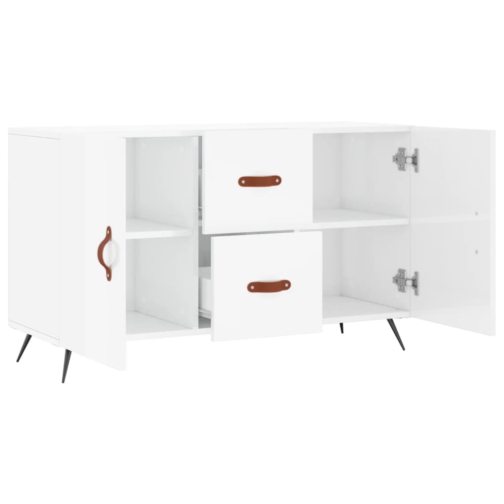 skænk 100x36x60 cm konstrueret træ hvid højglans