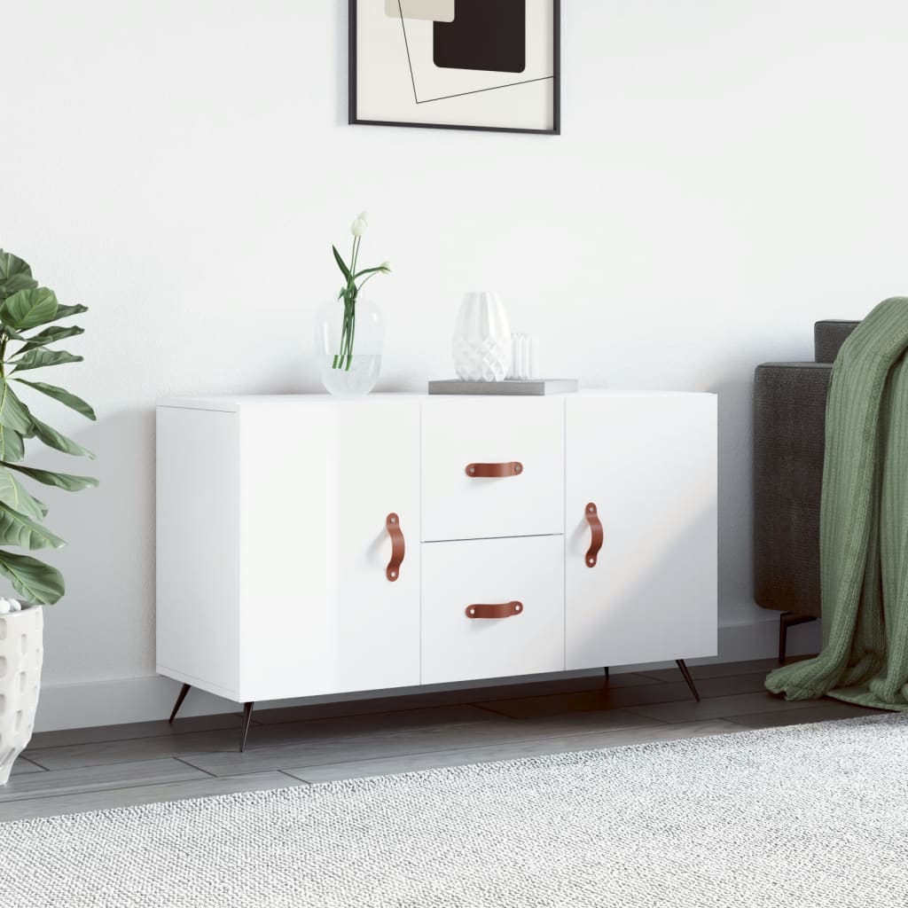 skænk 100x36x60 cm konstrueret træ hvid højglans