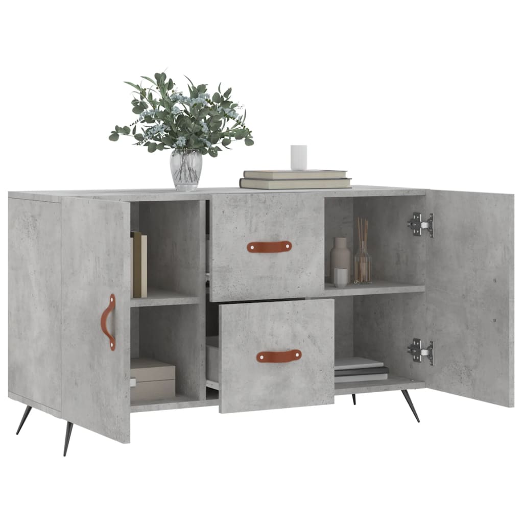 skænk 100x36x60 cm konstrueret træ betongrå