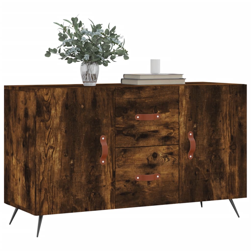 skænk 100x36x60 cm konstrueret træ røget egetræsfarve