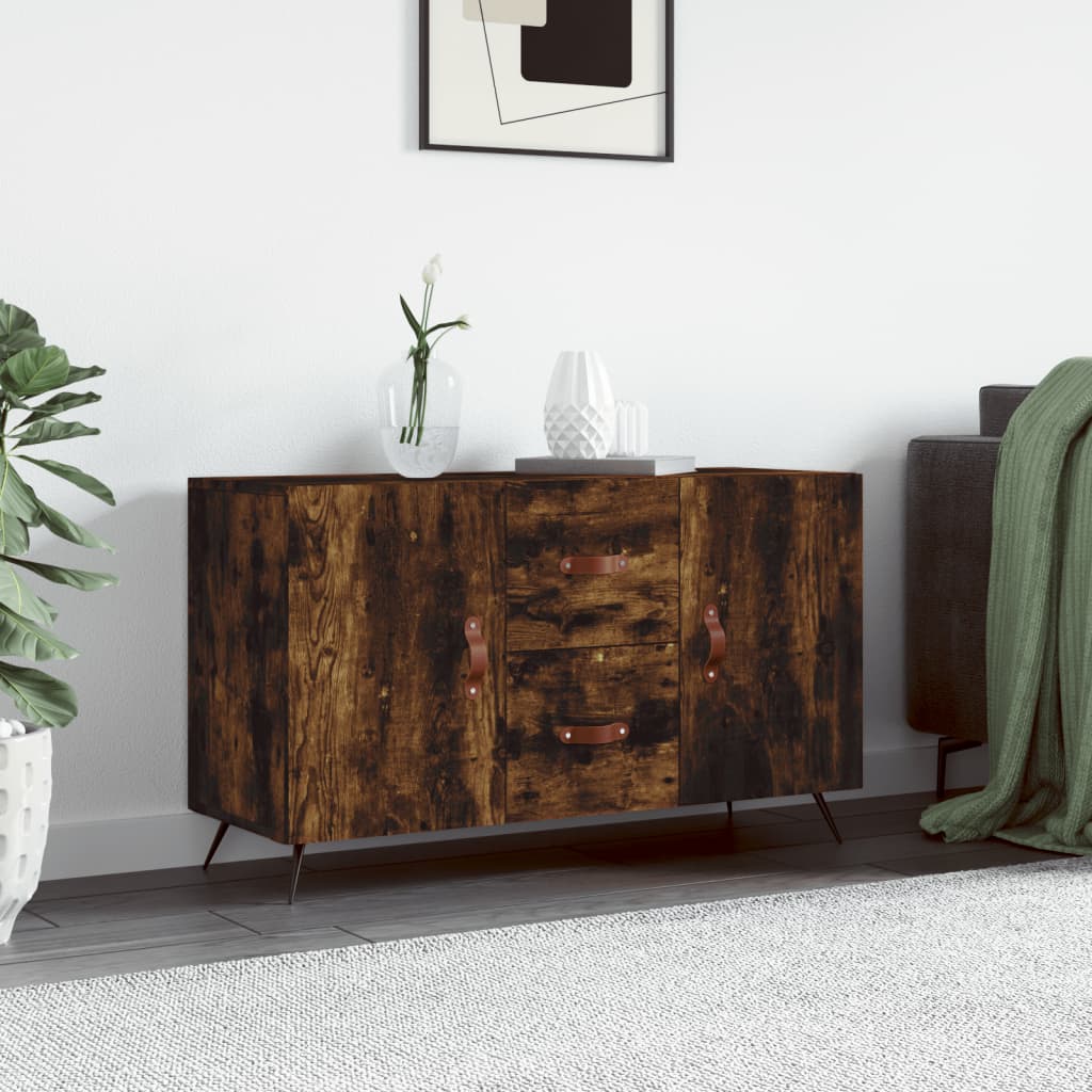 skænk 100x36x60 cm konstrueret træ røget egetræsfarve